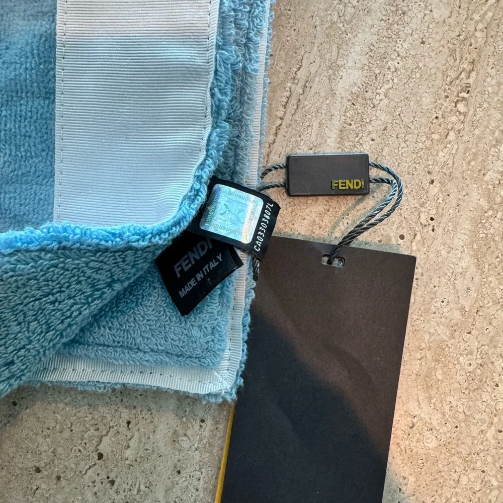 NWT Fendi Casa Plush Nautical Blue Beach Towel